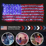 Decute American LED Flag Net Lights - 420 LED 4th of July Decorations Outdoor Lighted Flag String Lights of The United States for Memorial Day Yard Garden Festival Holiday Party