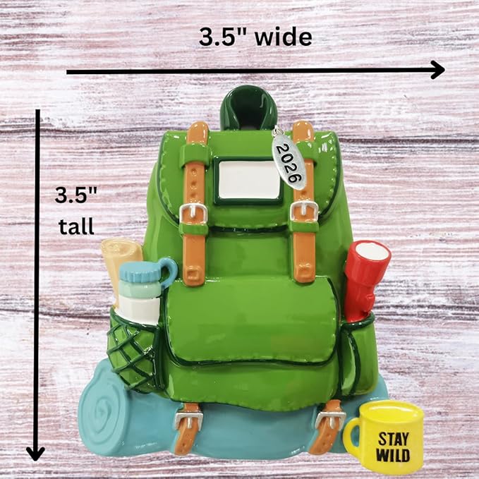 Camping Ornaments 2026 - Backpacking, Hiking Ornament - Easy to Personalize at Home - Comes in a Gift Box so It's Ready for Giving