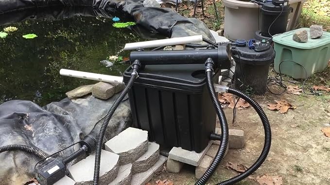 1/2' 10ft Black Corrugated Flexible Reinforced PVC Pond Tube Sump Pump Hose, Non-toxic & Kinkproof (10 ft, 1/2" ID)