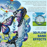 3D Butterfly Wind Spinners, 12 inch Stainless Steel Gradient Color Wind-Spinner, Outdoor Hanging Wind Sculpture for Garden Decor, Butterfly Gift for Women Girl Mother Wife Grandma(12inch)