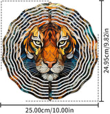 Metal Tiger Wind Spinner Gift for Boy Girl Kids Colorful Tiger Hanging Wind Spinner for Outdoor Garden Decor Animal Wind Sculptures for IndoorOutside Lawn Yard