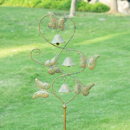 Butterflies Garden Stakes with Bells - Decorative Outdoor Yard Art, Decorative Garden Stakes for Outside Garden, Patio, Flower Bed, Pathway.