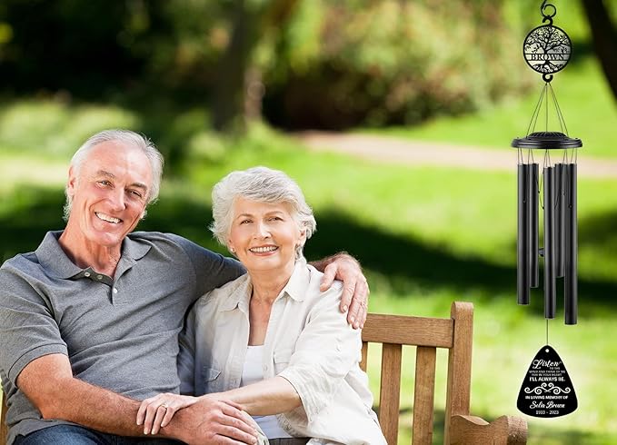 Sympathy Wind Chimes, Personalized Remembrance Gift for Loss,37" Memorial Wind Chime,Remembrance Wind Chime, Memorial Gifts for Loss of Father,Remembrance Gift for Loss,Loss of Mom Sympathy Gift