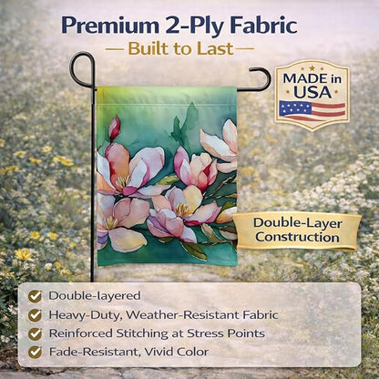 Caroline's Treasures Louisiana Magnolias in Watercolor Garden Flag Mailbox Flag Decorative Yard Flag Banner Outside Patio Artwork Yard Flower Beds, Garden Size, Multicolor