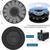 Solar Fountain Pump for Bird Bath, Floating Solar Water Fountain with Adjustable Spray Outdoor Water Feature for Garden Pond Patio Bird Bath Fountain Decoration (2PC)