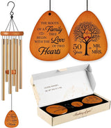 Leebbsin 50th Wedding Anniversary Wind Chime, Happy 50th Anniversary Romantic Gifts for Couple, Parents, Wife, Husband, Friends, Golden Anniversarys Keepsake Gifts Ideas