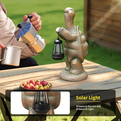 Solar Turtle Outdoor Large Garden Decor Statues 17in Tortoise Light Lantern for Yard,Patio,Balcony,Housewarming Birthday Gifts Mom Grandma Women