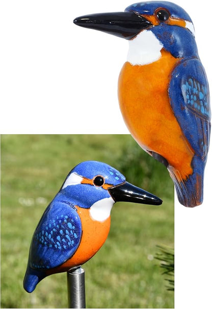 Ceramic Garden Decor - Bird Lawn Stake - Outdoor Statue - Perfect, Unique Gifts for Gardeners Woman, Men, Yard Gifts - Handmade, Frostproof, GK601-1