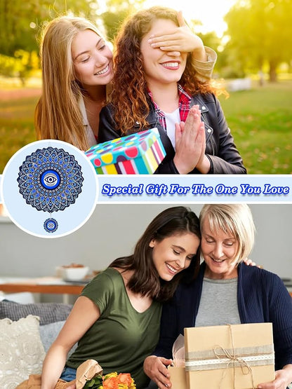 Evil Eye Wind Spinners Outdoor Garden Decor for Outside - 12 Inch 3D Stainless Steel Metal Wind Spinners - Evil Eye Gardening Gifts for Women, Yard Decorations Outdoor Hanging Decor