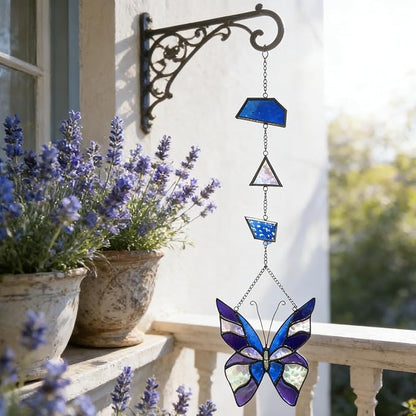 Stained Glass Window Hanging Suncatcher, Butterfly Gifts for Mom/Teacher/Women Anniversary, Birthday, Housewarming