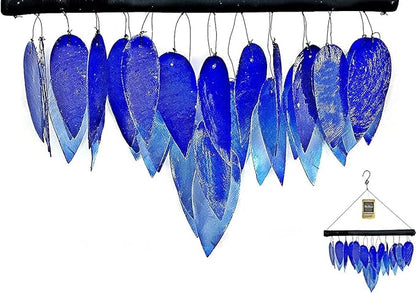 Bellaa Handmade Wind Chimes Outdoor, Capiz Seashell Glass, Gental Musical Windchime Outside Garden Decoration, Beach, Gifts for Mom 24490
