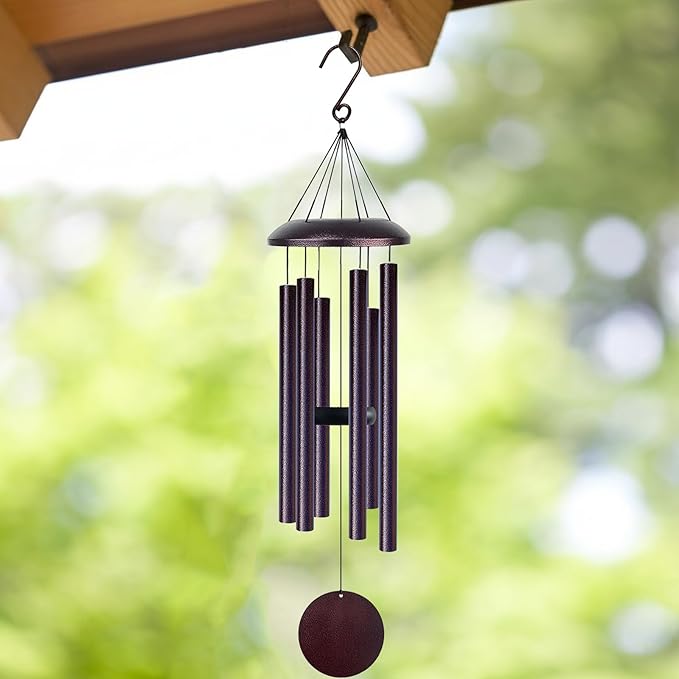 Wind Chimes for Outside Deep Tone, 45" Large WindChimes with 6 Tubes Tuned to E Pentatonic Scale, 100% Rustproof Aluminum, Memorial Gift or Garden, Patio, Porch and Outdoor Decor(Bronze)