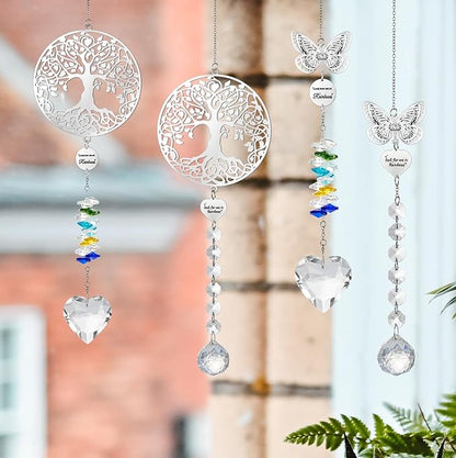 Memorial Crystals Suncatcher - Memorial Sympathy Gifts for Loss of Loved One - Unique Rainbow Maker in Memory of Mom Dad Dog, Ideal Grief Bereavement Miscarriage Gift (Butterfly)