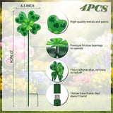 4pcs Clover Yard Wind Spinners Outdoor Decoration Stakes Lawn Ornaments, Lawn Decorations Garden Stakes, Metal Outside Decorations for Metal Yard Art Flower Garden Decor, Spring Mom Gifts
