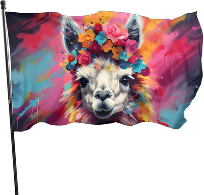 Cute Llama Flag 3x5 Ft Outdoor Indoor With Grommet Garden Yard Banner Decorative Sign