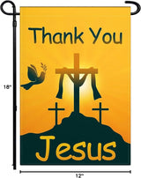 Thank You Jesus Garden Flag 3 Ply 12x18 Inch Christian Garden Flag Vertical Double Sided Jesus Garden Flags for Outside Indoor House Outdoor Yard Patriotic Sign Decor