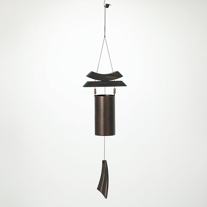 Woodstock Wind Chimes for Outside, Garden, Patio, Porch and Outdoor Decor (38") Antique Copper Dharma Bell Medium (DBMD)