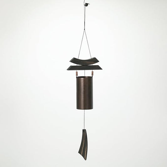 Woodstock Wind Chimes for Outside, Garden, Patio, Porch and Outdoor Decor (38") Antique Copper Dharma Bell Medium (DBMD)
