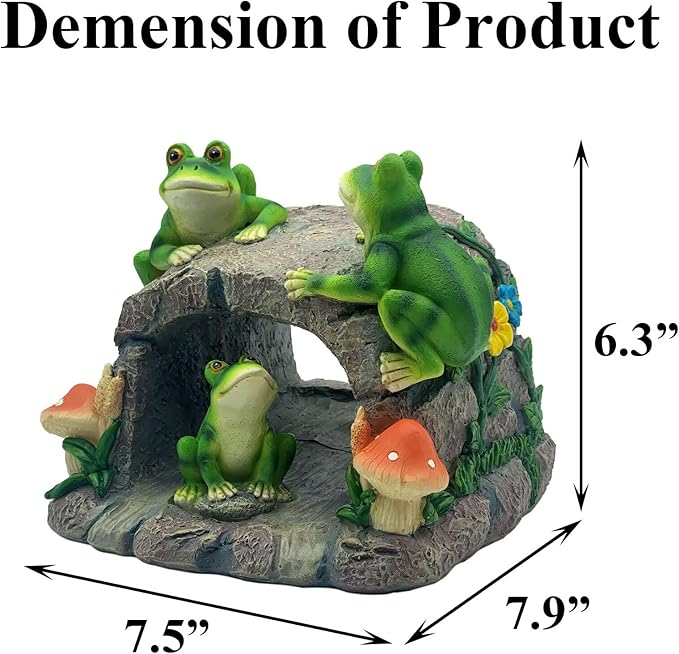 Gutter Downspout Extension Outdoor Statue Decor, Decorative Downspout Splash Block for Gutter Downspouts Extender, Frog Statue Rain Gutter Guardian for Patio, Lawn, 3”×4” Christmas Extender Covers.