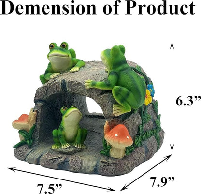 Gutter Downspout Extension Outdoor Statue Decor, Decorative Downspout Splash Block for Gutter Downspouts Extender, Frog Statue Rain Gutter Guardian for Patio, Lawn, 3”×4” Christmas Extender Covers.