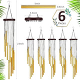 6 Pieces 28 Deep Tone Memorial Wind Chimes with 6 Aluminum Tubes Gold Aluminum Tubes Soothing Melody for Outdoor Garden Patio Home Farmhouse Decor