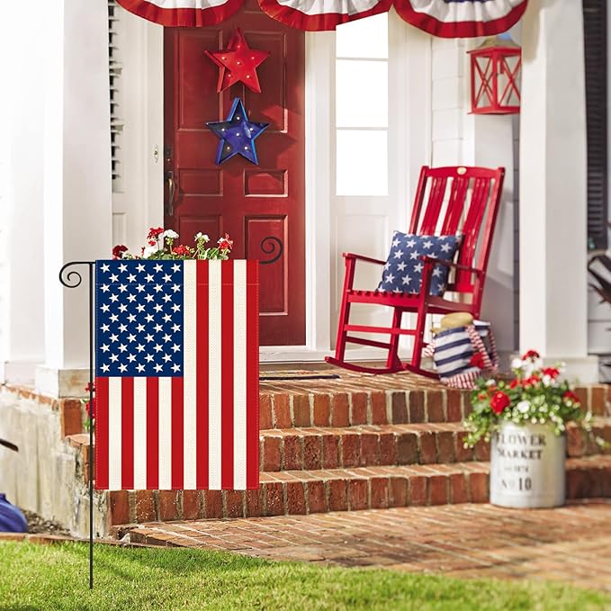 AVOIN colorlife 4th of July Patriotic Memorial Day Garden Flag 12x18 Inch Double Sided Outside, American Stars and Stripes Yard Outdoor Decoration