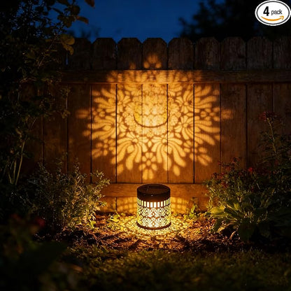 Decorative Solar Mandala Lights, Solar Mandala Lights Outdoor, Solar Powered Outdoor Wall Deck Step Lights, Mandalas Theme Waterproof Fence Light for Garden Patio Backyard Decor (2Pcs Peony)