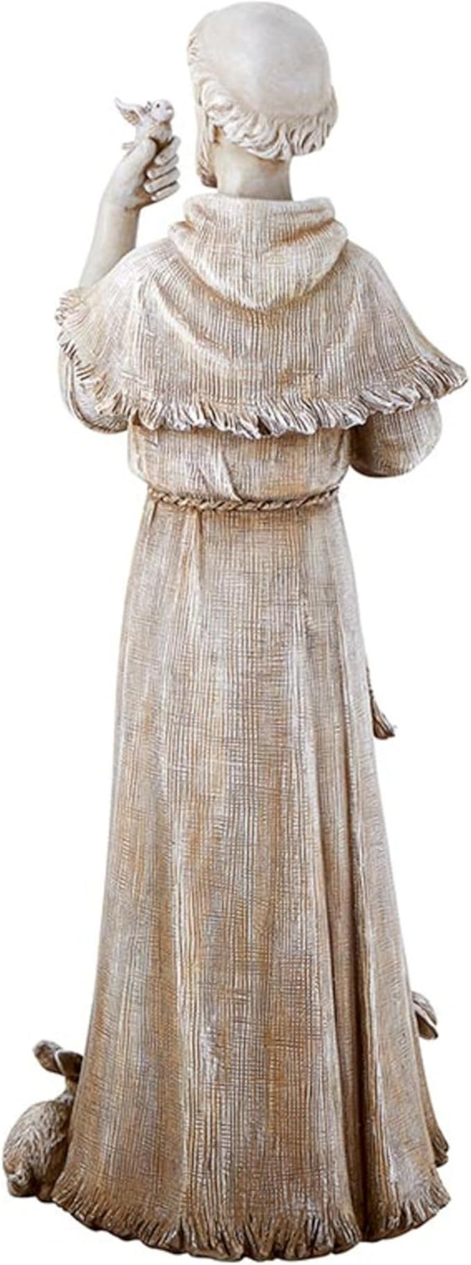 Avalon Gallery Garden Statue - Saint Francis Stone-Resin Indoor/Outdoor Catholic Sculpture, 24" Tall, Bird & Rabbit