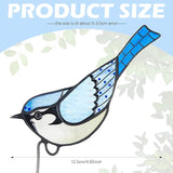 Geelin 1 Pc Stained Glass Blue Bird Suncatcher Flower Pot Decoration Metal Plant Pot Hangers Colorful Garden Yard Suncatcher Decor for Spring Home Indoor Outdoor Decor(Blue)