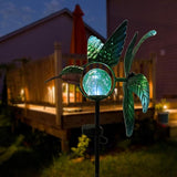 Solar Lights Outdoor Garden Hummingbird Solar Garden Stakes Light Decorative Wind Spinner Pathway Light for Yard Decor Green
