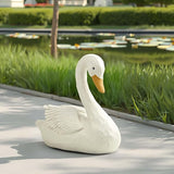 Swan Statue for Garden Decor – 7.5" Resin Figurine in Grey-White Finish, Elegant Bird Sculpture for Indoor Outdoor Display, Home, Patio, or Yard Ornament