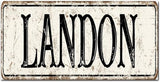 Madcolitote Vintage Country Landon Wood Sign Landon Street Custom Signs Outdoor Metal Rustic Wooden Wall Art Farmhouse Wall Decor Kitchen Home Decor Signs Wall Hanging Sign 6x12in