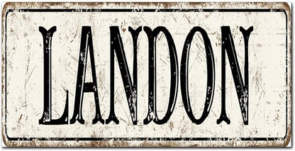 Madcolitote Vintage Country Landon Wood Sign Landon Street Custom Signs Outdoor Metal Rustic Wooden Wall Art Farmhouse Wall Decor Kitchen Home Decor Signs Wall Hanging Sign 6x12in