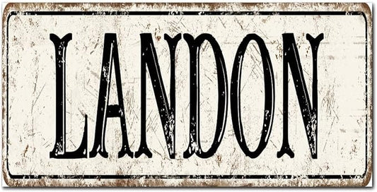Madcolitote Vintage Country Landon Wood Sign Landon Street Custom Signs Outdoor Metal Rustic Wooden Wall Art Farmhouse Wall Decor Kitchen Home Decor Signs Wall Hanging Sign 6x12in