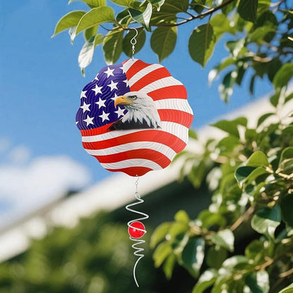 12 inch Wind Spinners Outdoor Hanging Decor, Steel Wind Spinner, Large American Eagle Ornament Spinner, Wind Chimes for Outside, Kinetic Sculpture Sun Catcher, Yard Art Garden Decor, Grandma Gifts