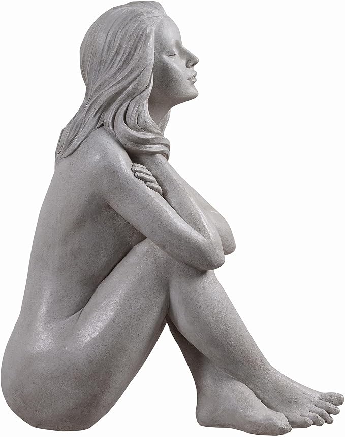 Hi-Line Gift Ltd. Thinking Lady Sculpture Resin Garden Statue