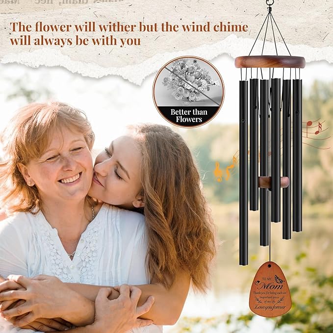 Memorial Sympathy Gifts for Loss of Mom, 32" Butterfly Memorial Wind Chimes for Loss of Mother Sympathy Gift, Bereavement Gifts for Loss of Mom, Windchimes in Memory of Mother