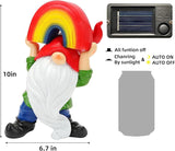 LEGIFO Garden Gnome Statue with Rainbow Solar Lights Large Garden Sculptures Outdoor Decorations Patio Lawn Yard Garden Decor Gifts for Women Mom