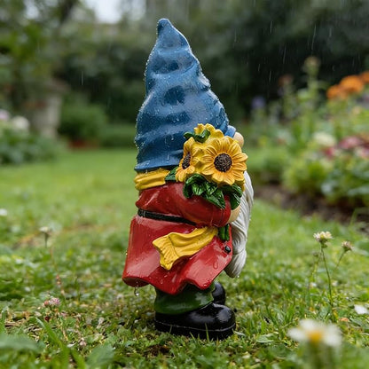 Garden Gnome Outdoor Sunflower Faceless Gnome Statue - Funny Garden Decor for Patio, Lawn, Yard, Balcony, Indoor Home Office Shelves Figurines Ornament Decorations, Mom Grandma Sisters Gifts
