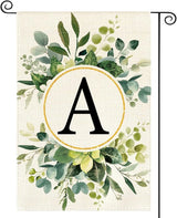 AVOIN colorlife Monogram Letter A Floral Garden Flag 12x18 Inch Double Sided Outside, Family Last Name Initial Yard Outdoor Decoration