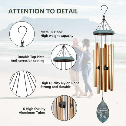 ASTARIN Personalized Happy Retirement Gift, Custom Name Retirement Wind Chimes for Women Men, 35" Large Deep Tone Wind Chime Retire Gifts for Co-Workers Boss Friends Parents(Produced in USA)