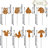 Metal Rusted Animal Garden Stake Art Statue Backyard Garden Yard Sidewalk Outdoor Backyard Decoration Weatherproof Landscape Statues