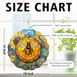 Bee Wind Spinner, Bee Stained Glass Wind Spinner, Wind Sculpture Bee Wind Spinners for Garden Patio Yard Decor