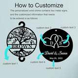 Personalized Initial Hearts Love Wind Chime Gift for Couple, Wedding Gift, Anniversary Couple Gift,Gift for Couple, Personalized Anniversary Wedding Gift 37''