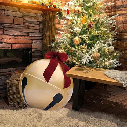 2PCS Inflatable Christmas Ball 23.6IN Giant Jingle Bell Inflatable Ball Fun Christmas Inflatable Yard Decor Xmas Balloon Pendant Outdoor Ornament for Garden Yard Patio Christmas Holiday Decor