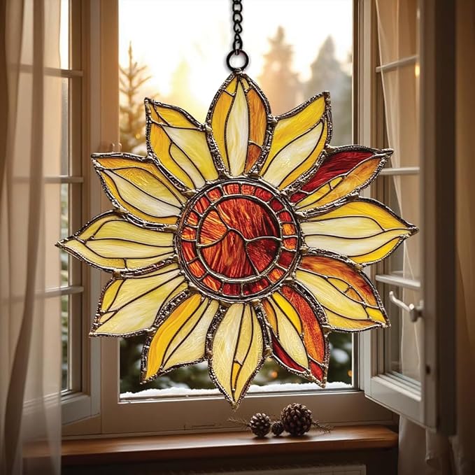 Sunflower Acrylic Suncatcher Window Hanging Floral Window Decor Garden Gift Home Decor Birthday Gift for Mom