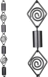 RainChains Pacific Diamond Rain Chain 8.5ft Black Aluminum Rain Chains for Gutters Heavy Rain Downspout Chains for Gutters Decorative.