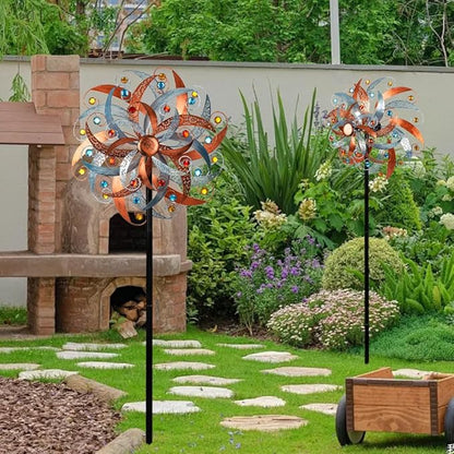 DREAMYSOUL Large Wind Spinner Outdoor, 20 Inches Dia Vintage Metal Windmills, Kinetic Wind Spinners & Sculpture for Yard and Garden