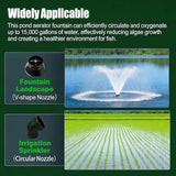 Pond Fountain Aerator,Pond Fountain, 1 HP with Dynamic LED RGB Lighting, Adjustable Modes, Digital Timer | 15,000 GPH, 750W 110V, 100FT Cord - for Large Ponds, Lakes & Outdoor Water Features