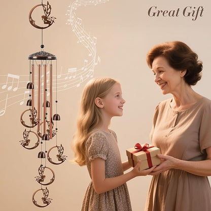 Fairy Wind Chimes for Outside, Metal Wind Chimes Outdoor with 4 Aluminum Tubes Metal Windchimes with S Hook Memorial Windchimes Hanging Garden Decor for Home, Patio, Birthday Gifts Memorial Gift